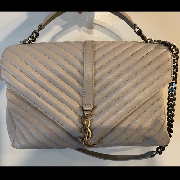 ysl grey shoulder bag